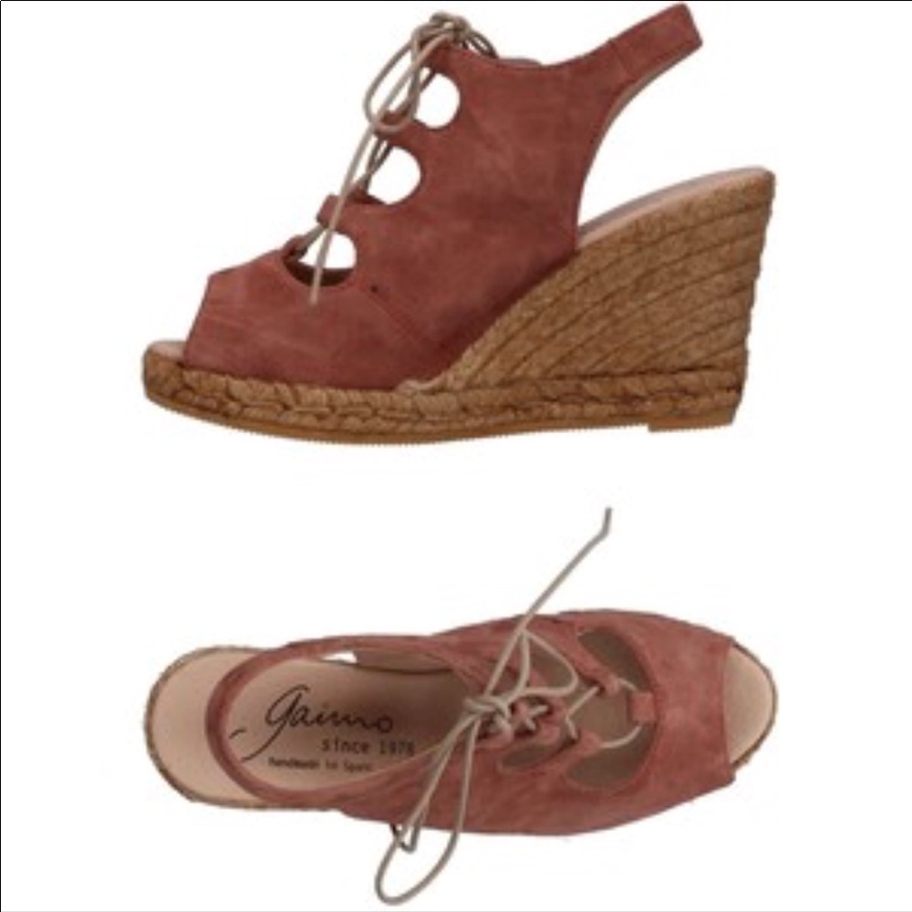 Gaimo espadrilles Gossip- Lace up Wedge Heel NWB